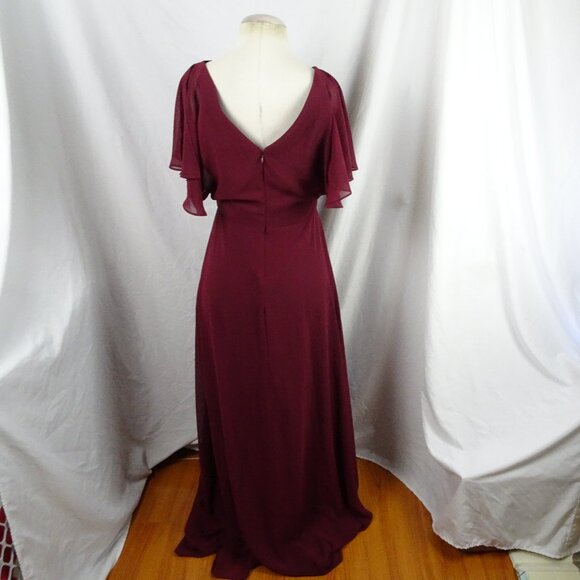 Reverie Women Long Burgundy Formal Dress Size 10 - Picture 3 of 8